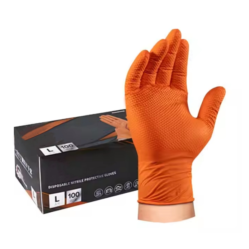 Nitrile Mechanic Glove - 8mil Ağır Endüstriyel Turuncu Nitril Eldiven