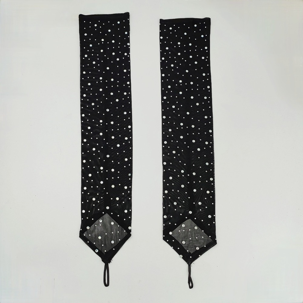 1 Çift Parlak Rhinestone Örgü  - Fingerless Glove Knit incelemesi ve fiyatı